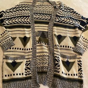 Cozy print cardigan